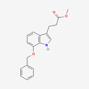 molecular formula C19H19NO3 B13705472 Methyl 3-[7-(Benzyloxy)-3-indolyl]propanoate 