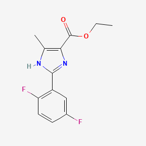 molecular formula C13H12F2N2O2 B13705473 ethyl 2-(2,5-difluorophenyl)-5-methyl-1H-imidazole-4-carboxylate 