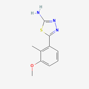 molecular formula C10H11N3OS B13705489 5-(3-Methoxy-2-methylphenyl)-1,3,4-thiadiazol-2-amine 