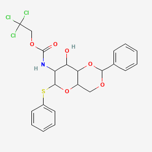 molecular formula C22H22Cl3NO6S B13705490 2,2,2-Trichloroethyl [(2R,4aR,6S,7R,8R,8aS)-8-Hydroxy-2-phenyl-6-(phenylthio)hexahydropyrano[3,2-d][1,3]dioxin-7-yl]carbamate 