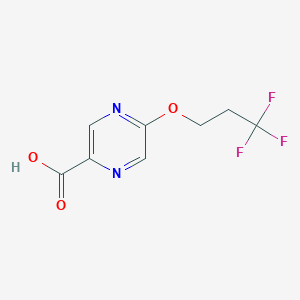 molecular formula C8H7F3N2O3 B1370550 5-(3,3,3-Trifluoropropoxy)pyrazine-2-carboxylic acid 