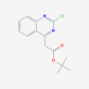 molecular formula C14H15ClN2O2 B13705501 tert-Butyl 2-Chloroquinazoline-4-acetate 