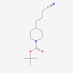 molecular formula C14H24N2O2 B13705523 Tert-butyl 4-(3-cyanopropyl)piperidine-1-carboxylate 