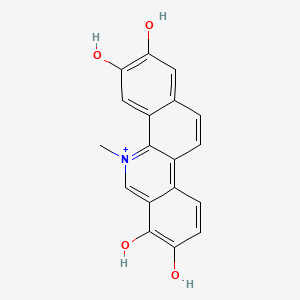 molecular formula C18H14NO4+ B1370553 5-Methylbenzo[c]phenanthridin-5-ium-2,3,7,8-tetrol 