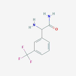 molecular formula C9H9F3N2O B13705547 2-Amino-2-[3-(trifluoromethyl)phenyl]acetamide 