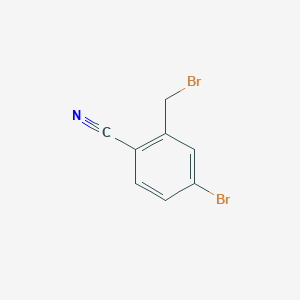 molecular formula C8H5Br2N B1370555 4-Bromo-2-(bromomethyl)benzonitrile CAS No. 457051-12-6