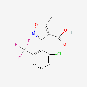 molecular formula C12H7ClF3NO3 B13705595 3-(2-Chloro-6-(trifluoromethyl)phenyl)-5-methylisoxazole-4-carboxylic acid 