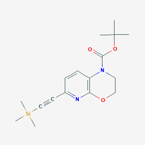 molecular formula C17H24N2O3Si B13705640 1-Boc-6-[(trimethylsilyl)ethynyl]-2,3-dihydro-1H-pyrido[2,3-b][1,4]oxazine 