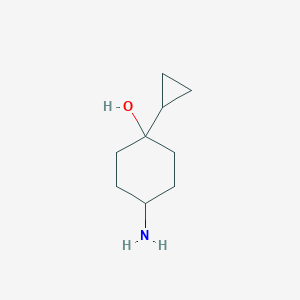 molecular formula C9H17NO B13705664 4-Amino-1-cyclopropylcyclohexan-1-OL CAS No. 1521029-57-1