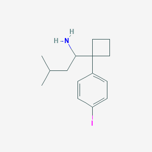 molecular formula C15H22IN B13705670 1-[1-(4-Iodophenyl)cyclobutyl]-3-methyl-1-butylamine 