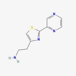 molecular formula C9H10N4S B1370574 2-(2-Pyrazin-2-yl-1,3-thiazol-4-yl)ethanamine CAS No. 1060817-06-2