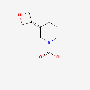 molecular formula C13H21NO3 B13705742 1-Boc-3-(oxetan-3-ylidene)piperidine 