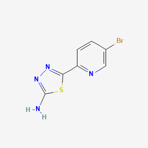 molecular formula C7H5BrN4S B13705824 5-(5-Bromopyridin-2-yl)-1,3,4-thiadiazol-2-amine CAS No. 883230-95-3