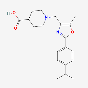molecular formula C20H26N2O3 B1370585 1-{[2-(4-Isopropylphenyl)-5-methyl-1,3-oxazol-4-yl]methyl}piperidine-4-carboxylic acid CAS No. 1119451-20-5