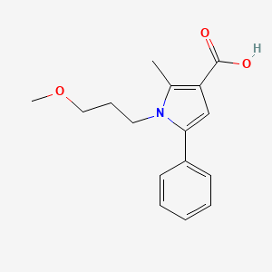 molecular formula C16H19NO3 B1370586 1-(3-methoxypropyl)-2-methyl-5-phenyl-1H-pyrrole-3-carboxylic acid CAS No. 879329-77-8