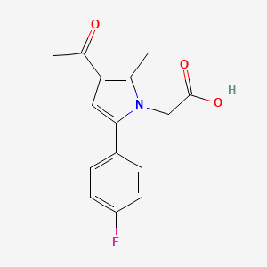 molecular formula C15H14FNO3 B1370587 [3-acetyl-5-(4-fluorophenyl)-2-methyl-1H-pyrrol-1-yl]acetic acid CAS No. 913837-59-9