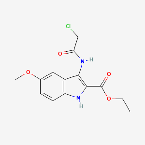 molecular formula C14H15ClN2O4 B1370594 ethyl 3-[(chloroacetyl)amino]-5-methoxy-1H-indole-2-carboxylate CAS No. 1134334-63-6