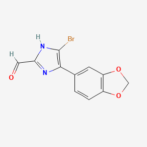 molecular formula C11H7BrN2O3 B13705944 4-(1,3-Benzodioxol-5-yl)-5-bromoimidazole-2-carbaldehyde 