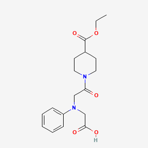 molecular formula C18H24N2O5 B1370597 [{2-[4-(Ethoxycarbonyl)piperidin-1-yl]-2-oxoethyl}(phenyl)amino]acetic acid CAS No. 1142211-83-3