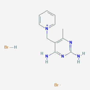 molecular formula C11H15Br2N5 B13705972 1-((2,4-Diamino-6-methylpyrimidin-5-yl)methyl)pyridin-1-ium bromide hydrobromide 