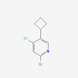 molecular formula C9H9BrClN B13706006 2-Bromo-4-chloro-5-cyclobutylpyridine 