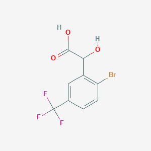 molecular formula C9H6BrF3O3 B13706016 2-Bromo-5-(trifluoromethyl)mandelic acid 