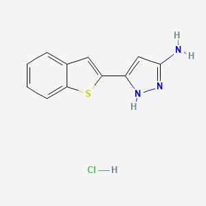 molecular formula C11H10ClN3S B13706026 3-Amino-5-(2-benzothienyl)pyrazole Hydrochloride 