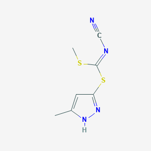 molecular formula C7H8N4S2 B13706094 Methyl (3-methyl-1H-pyrazol-5-yl)cyanocarbonimidodithioate 