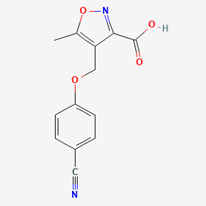 molecular formula C13H10N2O4 B1370611 4-[(4-Cyanophenoxy)methyl]-5-methylisoxazole-3-carboxylic acid 