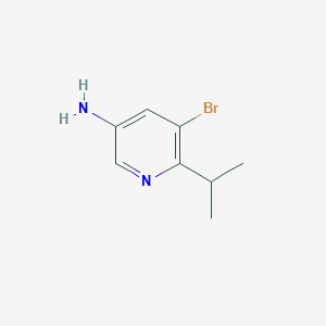 molecular formula C8H11BrN2 B13706120 3-Amino-5-bromo-6-isopropylpyridine 