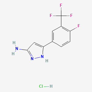 molecular formula C10H8ClF4N3 B13706125 3-Amino-5-[4-fluoro-3-(trifluoromethyl)phenyl]pyrazole Hydrochloride 