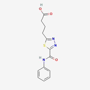 molecular formula C13H13N3O3S B1370614 4-[5-(Anilinocarbonyl)-1,3,4-thiadiazol-2-YL]-butanoic acid CAS No. 1142202-80-9