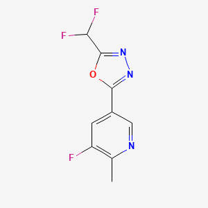 molecular formula C9H6F3N3O B13706149 2-(Difluoromethyl)-5-(5-fluoro-6-methylpyridin-3-yl)-1,3,4-oxadiazole 