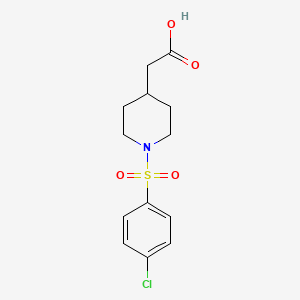 molecular formula C13H16ClNO4S B1370615 {1-[(4-Chlorophenyl)sulfonyl]piperidin-4-yl}acetic acid CAS No. 1142209-57-1