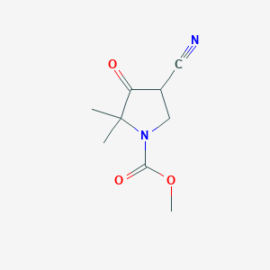 molecular formula C9H12N2O3 B13706163 Methyl 4-Cyano-2,2-dimethyl-3-oxopyrrolidine-1-carboxylate 