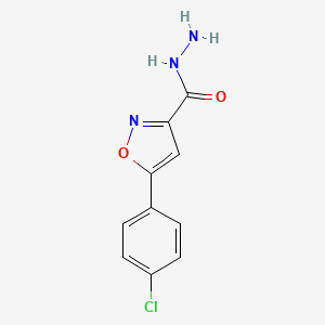 molecular formula C10H8ClN3O2 B1370617 5-(4-Chlorophenyl)isoxazole-3-carbohydrazide CAS No. 91587-71-2