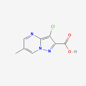 molecular formula C8H6ClN3O2 B1370618 3-氯-6-甲基吡唑并[1,5-a]嘧啶-2-羧酸 CAS No. 1015846-76-0