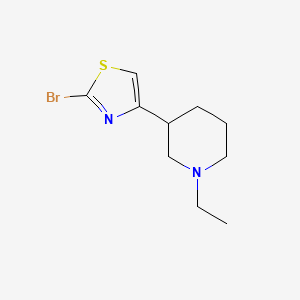 molecular formula C10H15BrN2S B13706219 2-Bromo-4-(1-ethyl-3-piperidyl)thiazole 