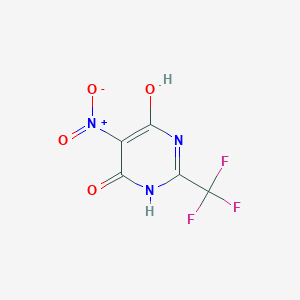 molecular formula C5H2F3N3O4 B1370622 5-Nitro-2-(trifluoromethyl)pyrimidine-4,6-diol 
