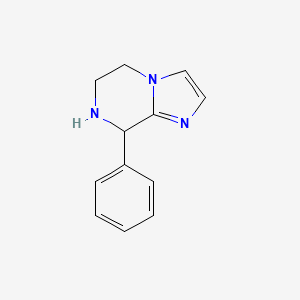 molecular formula C12H13N3 B13706242 8-Phenyl-5,6,7,8-tetrahydroimidazo[1,2-A]pyrazine 