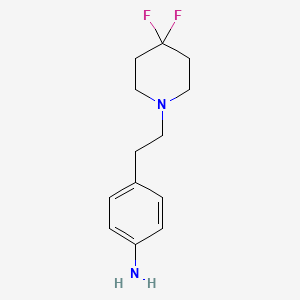molecular formula C13H18F2N2 B1370625 4-[2-(4,4-Difluoropiperidin-1-yl)-ethyl]-phenylamine 