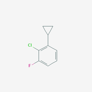 molecular formula C9H8ClF B13706292 2-Chloro-1-cyclopropyl-3-fluorobenzene 