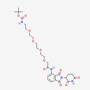 molecular formula C28H38N4O11 B13706296 14-(Boc-amino)-N-[2-(2,6-dioxo-3-piperidyl)-1,3-dioxo-4-isoindolinyl]-3,6,9,12-tetraoxatetradecan-1-amide 