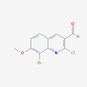 molecular formula C11H7BrClNO2 B137063 8-Bromo-2-chloro-7-methoxyquinoline-3-carboxaldehyde CAS No. 136812-28-7