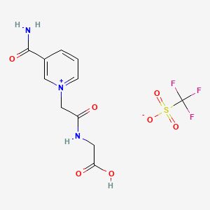 molecular formula C11H12F3N3O7S B13706301 3-Carbamoyl-1-(2-((carboxymethyl)amino)-2-oxoethyl)pyridin-1-ium trifluoromethanesulfonate 