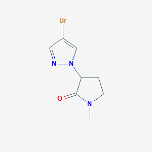 molecular formula C8H10BrN3O B13706305 3-(4-Bromo-3-pyrazolyl)-1-methylpyrrolidin-2-one 