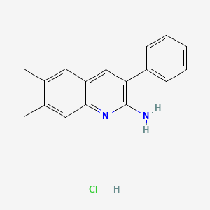 molecular formula C17H17ClN2 B13706334 2-Amino-6,7-dimethyl-3-phenylquinoline hydrochloride CAS No. 1172344-66-9