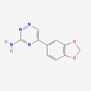 molecular formula C10H8N4O2 B13706341 5-Benzo[1,3]dioxol-5-yl-[1,2,4]triazin-3-ylamine 