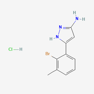 molecular formula C10H11BrClN3 B13706358 3-Amino-5-(2-bromo-3-methylphenyl)pyrazole Hydrochloride 