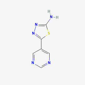 molecular formula C6H5N5S B13706395 2-Amino-5-(5-pyrimidinyl)-1,3,4-thiadiazole 